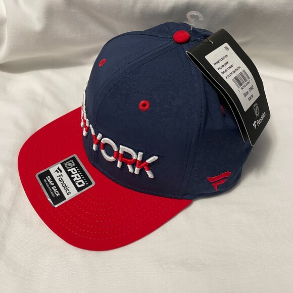New York Rangers Fanatics Pro Rink Snapback Hat Mens One Size Blue Red - Picture 2 of 4